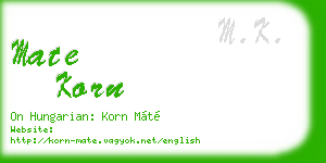 mate korn business card